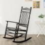 B&Z KD-22B Black Wood Rocking Chairs Adult Patio Carved Vintage Outdoor Indoor