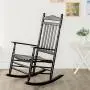 B&Z KD-22B Black Wood Rocking Chairs Adult Patio Carved Vintage Outdoor Indoor