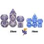 DNDND Giant DND Dice Set,7 PCS Translucent Polyhedral D&D Dice Set with Gift Metal Box for Dungeons and Dragons DND Rolling and Table Games (Translucent with Purple Number)