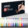 AROIC 24 Pack Acrylic Paint Pens for Rock Painting - Write On Anything! Paint pens for Rock, Wood, Metal, Plastic, Glass, Canvas, Ceramic and More.