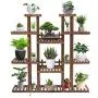 Tooca Plant Stand Wood Indoor, 9-Tier, 47-inch Height, Stylish Plant Shelf Steady Vertical Outdoor, Tiered Plant Ladder, Display Storage Rack, Carbonized, with 3 Gardening Tools Tooca Plant Stand Wood Indoor, 9-Tier, 47-inch Height, Stylish Plant Shelf Steady Vertical Outdoor, Tiered Plant Ladder, Display Storage Rack, Carbonized, with 3 Gardening Tools