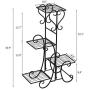 YYAO Metal Plant Stand Shelf 4 Tier Square Flower Pot Holder Decoration Classic Home Patio Garden Flower Plant Rack Indoor Outdoor Plants Displaying Stand,Black