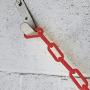 Houseables Red Plastic Chain, Temporary Safety Barrier, 124 Foot, 2'' Links, Light Weight, UV Protected, Accessory for Crowd Control, Queue Line, Decoration, Chains Link Fence, Barricade, Portable Rope