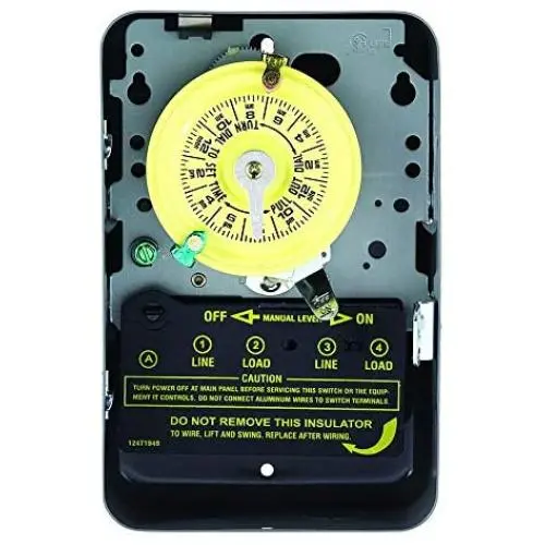 Intermatic T104 Electromechanical Timer, 208-277 V, 40 A, 1-23 Hr, 1-12 Cycles Per Day, Gray Intermatic T104 Electromechanical Timer, 208-277 V, 40 A, 1-23 Hr, 1-12 Cycles Per Day, Gray