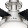 Hunter Fan Company 59243 Hunter Dempsey Indoor Low Profile Ceiling Fan with LED Light and Remote Control, 44'', Brushed Nickel Hunter Fan Company 59243 Hunter Dempsey Indoor Low Profile Ceiling Fan with LED Light and Remote Control, 44'', Brushed Nickel