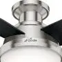 Hunter Fan Company 59243 Hunter Dempsey Indoor Low Profile Ceiling Fan with LED Light and Remote Control, 44'', Brushed Nickel Hunter Fan Company 59243 Hunter Dempsey Indoor Low Profile Ceiling Fan with LED Light and Remote Control, 44'', Brushed Nickel