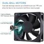 Gdstime 80mm x 25mm 8025B 12V Dual Ball Bearing DC Brushless Cooling Fan Gdstime 80mm x 25mm 8025B 12V Dual Ball Bearing DC Brushless Cooling Fan