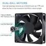 Gdstime 80mm x 25mm 8025B 12V Dual Ball Bearing DC Brushless Cooling Fan