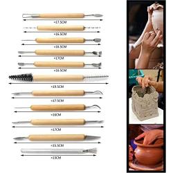 HTTMT- 11Pcs Pottery Tool Set Carving Sculpting Modeling Hobby Ceramics Art Supplies Kit [P/N: ET-TOOL017-SR]