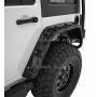 Razer Auto Rock Crawler Stubby Gloss Black Painted Pocket Style+Rivet Front+Rear 4pcs Fender Flares w/ 10x LED Light Side Maker (Black) for 07-17 Jeep Wrangler JK