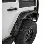 Razer Auto Rock Crawler Stubby Gloss Black Painted Pocket Style+Rivet Front+Rear 4pcs Fender Flares w/ 10x LED Light Side Maker (Black) for 07-17 Jeep Wrangler JK