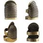 4 Pieces Sewing Thimble, Metal Copper Sewing Thimble Finger Protector Adjustable Finger Shield Ring Fingertip Thimble Sewing Quilting Craft Accessories DIY Sewing Tools(2 Small + 2 Medium)