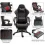 Dowinx Gaming Chair Office Chair PC Chair with Massage Lumbar Support, Racing Style PU Leather High Back Adjustable Swivel Task Chair with Footrest (Black&Red) Dowinx Gaming Chair Office Chair PC Chair with Massage Lumbar Support, Racing Style PU Leather High Back Adjustable Swivel Task Chair with Footrest (Black&Red)