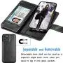 Tekcoo Wallet Case For iPhone 12 Mini / iPhone12 Mini (5.4 inch) 2020 Luxury ID Cash Credit Card Slots Holder Carrying Pouch Folio Flip PU Leather Cover [Detachable Magnetic Hard Case] Lanyard - Black