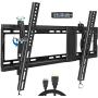Tilting TV Wall Mount Bracket Design for Most 32-86 Inch LED Plasma Flat Curved Screen TVs , Low Profile JUSTSTONE TV Mount with VESA 600x400mm Holds up to 165 Lbs, Fits 16''-24'' Studs,Can Be Leveled