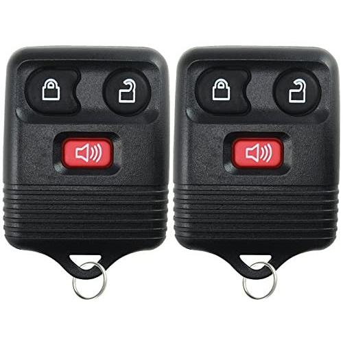 2 Replacement Keyless Entry Remote Control Key Fob Clicker Transmitter 3 Button - Black