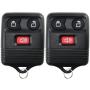 2 Replacement Keyless Entry Remote Control Key Fob Clicker Transmitter 3 Button - Black