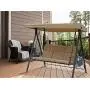 Kozyard Herbert 3 Person Outdoor Deluxe Patio Swing with Thick Comfortable Cushion, Waterproof Winter/Rain Cover (Beige)