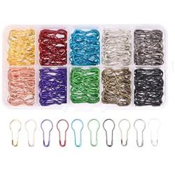 AnMiao Star Metal Colors Safety Pins Gourd Pins for Knitting Stitch Markers, Knitting Stitch Marker, Sewing Clothing DIY （300 PCS）