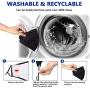 Black Cloth Face Mask 5 Pack with 10 Filters, 3-Ply Machine Washable Reusable Face Mask with Adjustable Earloops for Home Office Work Breathable Mask for Adults Women Men,5 Pack