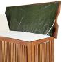 cucunu 46x20x24 Inch Deck Box in Acacia Wood with a water-repellent Tarpaulin I 65 Gallon Wooden Patio Storage Box for Indoor or Outdoor Cushion Storage