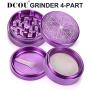 DCOU New Design Premium Aluminium Herb Grinder 2.2 Inches 4 Piece Metal Grinder with Pollen Catcher with Carved Flower