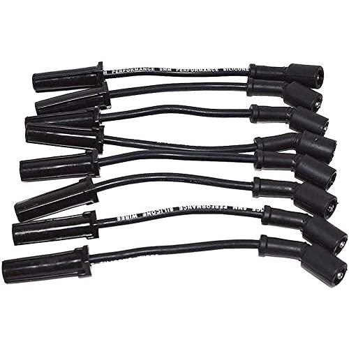 A-Team Performance Silicone Spark Plug Wires Set Compatible with GMC Chevy Chevrolet Car Vortec LS LS1 LS2 LS3 LS6 LS7 4.8L 5.3L 5.7L 6.0L 6.2L 7.0L 1999-2014 Black 8.0mm