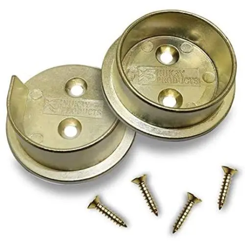 Nuk3y Heavy Duty Metal Steel Closet Pole Socket Set 1-1/2'' (Polished Brass) Nuk3y Heavy Duty Metal Steel Closet Pole Socket Set 1-1/2'' (Polished Brass)