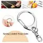 Roctee 100 Piece D Hook Keychain Hardware with Jump Rings, Metal Split Key Ring Clips with Chain for Craft Charm Making DIY (Silver & Gold)