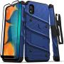 ZIZO Bolt Series for Samsung Galaxy A10e Case | Heavy-Duty Military-Grade Drop Protection w/Kickstand Included Belt Clip Holster Tempered Glass Lanyard (Blue/Black)