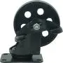 FactorDuty 4 All Black Metal Swivel Plate Caster Wheels w/Brake Lock Heavy Duty High-Gauge Steel (4'' with Brake)