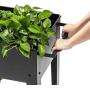 Zizin Raised Garden Planter Box with Legs Outdoor Metal Elevated Garden Bed On Wheels Apartment Vegetables Herb Kit,40''×15'' Black