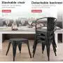 FDW Dining Chairs Set of 4 Metal Chair Indoor Outdoor Chairs Patio Chairs Kitchen Dining Chairs 18 Inch Seat Height Restaurant Chair Tolix Side Metal Stackable Bar Chairs 330LBS Weight Capacity,Black FDW Dining Chairs Set of 4 Metal Chair Indoor Outdoor Chairs Patio Chairs Kitchen Dining Chairs 18 Inch Seat Height Restaurant Chair Tolix Side Metal Stackable Bar Chairs 330LBS Weight Capacity,Black