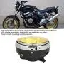 Motorcycle Headlight, Metal + Glass Motorcycle Retro Headlamp Front Headlight Fit for Honda CB400/Hornet 250/VTEC (Yellow Lens)