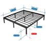 King Size Bed Frame-16 Inch Tall Sturdy Platform Bed Base-Extra Heavy Duty Strong Steel Solid Metal Foundation- Easy Assemble/ Noise Free/ Non-Slip/ Squeaky Free/No Box Spring Needed/King