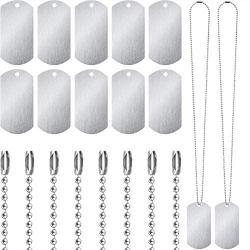 30 Pieces Stamping Tag Aluminum Blank Tags Stamping Tag Pendants in Shield Shape with Hole and 30 Pieces Nickel Plated Chain for Necklace Bracelet Jewelry Pendant