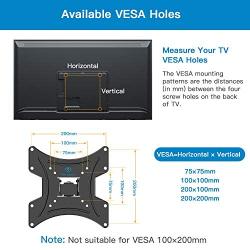 PERLESMITH Full Motion TV Wall Mount Bracket for 13-42 Inch Flat/Curved TVs Max VESA 200x200mm- Articulating Arms Swivel Tilt & Extends- Monitor VESA Wall Mount Supports TV up to 77lbs- PSSFK1