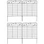 Giantex Coated Metal Decorative Garden Fence, 52in x 12ft Border Fence Set, 4 Panels Folding Fence Animal Barrier Gate for Outdoor Garden Patio