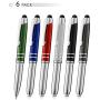 Stylus Pen for Touchscreen Devices, Tablets, iPads, iPhones, Multi-Function Capacitive Pen with LED Flashlight, Ballpoint Ink Pen, 3-in-1 Metal Pen, Multi,6PK