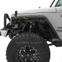 Razer Auto Rock Crawler Stubby Smooth Black Finished Pocket Style+Rivet Front+Rear 4pcs Fender Flares w/ 10x LED Light Side Maker (Smooth Black) for 07-17 Jeep Wrangler JK