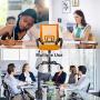 Ergonomic Office Chair Cheap Desk Chair Mesh Computer Chair with Lumbar Support Modern Executive Adjustable Comfortable Mid Back Chair Task Rolling Swivel Chair for Home&Office, Orange