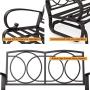 Giantex Loveseat Outdoor Patio Rocking Glider Cushioned 2 Seats Steel Frame Furniture (Beige)