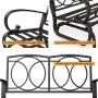 Giantex Loveseat Outdoor Patio Rocking Glider Cushioned 2 Seats Steel Frame Furniture (Beige)