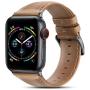 BRG Leather Bands Compatible with Apple Watch Band 44mm 42mm 40mm 38mm, Men Women Replacement Genuine Leather Strap for iWatch SE Series 6 5 4 3 2 1, Brown Band/Space Grey Adapter, 40mm 38mm