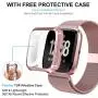 Maxjoy Compatible with Fitbit Versa Bands, Versa 2 Stainless Steel Metal Band Mesh Replacement Bracelet Wristband with Protective Case Compatible with Fitbit Versa 2 1 Watch, Rose Gold Maxjoy Compatible with Fitbit Versa Bands, Versa 2 Stainless Steel Metal Band Mesh Replacement Bracelet Wristband with Protective Case Compatible with Fitbit Versa 2 1 Watch, Rose Gold