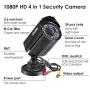 ZOSI 1080P Hybrid 4-in-1 HD TVI/CVI/AHD/CVBS 1920TVL 2.0MP CCTV Camera Home Security System 80ft Day/Night Vision Metal Waterproof Housing For 960H,720P,1080P,5MP,4K analog Surveillance DVR