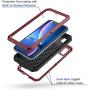 Lanhiem iPhone XR Case, Heavy Duty Shockproof [Tough Armour] Metal Case with Built-in Screen Protector, 360 Full Body Protective Cover for iPhone XR (6.1'' 2018), Dust Proof Design -Red