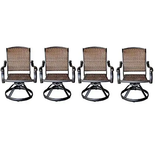 Patio Outdoor Santa Clara Swivel Rocker Dining Chairs Set of 4 Solid Cast Aluminum Furniture Dark Bronze Patio Outdoor Santa Clara Swivel Rocker Dining Chairs Set of 4 Solid Cast Aluminum Furniture Dark Bronze