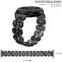 TOTOUTHS Compatible with Samsung Galaxy 42mm/Galaxy Watch 3 41mm Bands Women Bracelet Replacement for Galaxy Active 2 40mm 44mm/Gear S2 Classic/Gear Sport Metal Strap Wristband 20mm Pins (Black)