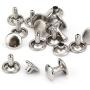 Double Cap 9mm Rivets Kit (1000 pcs) with Hand Press Machine, Dies and Hole Punch. Leather Rivets Single Round Cap Metal Stud Fasteners for Bag Belt Wallet Jeans